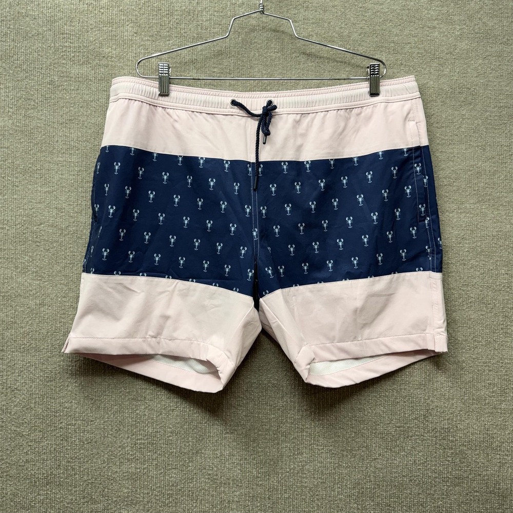 Mizzen Main Swim Shorts Mens XL Blue Lobster Print Quick Dry Lined‎ NEW